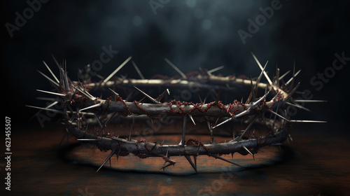 A headdress made of thorns, a Christian crucifixion theme