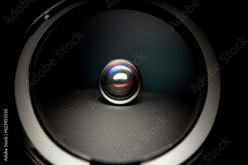 A Close Up Of A Camera Lens On A Black Background