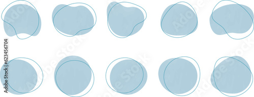 かわいい抽象的なゆるゆるフレーム　水・雫・雨・青フレーム　　Set of cute abstract shapes.Vector loose frame.　vector water frame set.