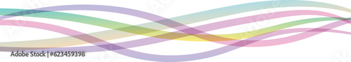 カラフルなリボンのようなウェーブラインのベクター背景画像