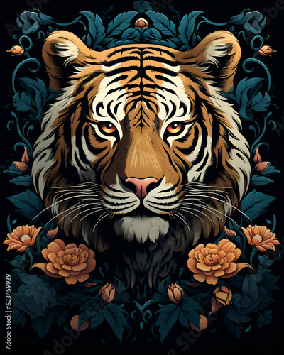 tiger head illustration 