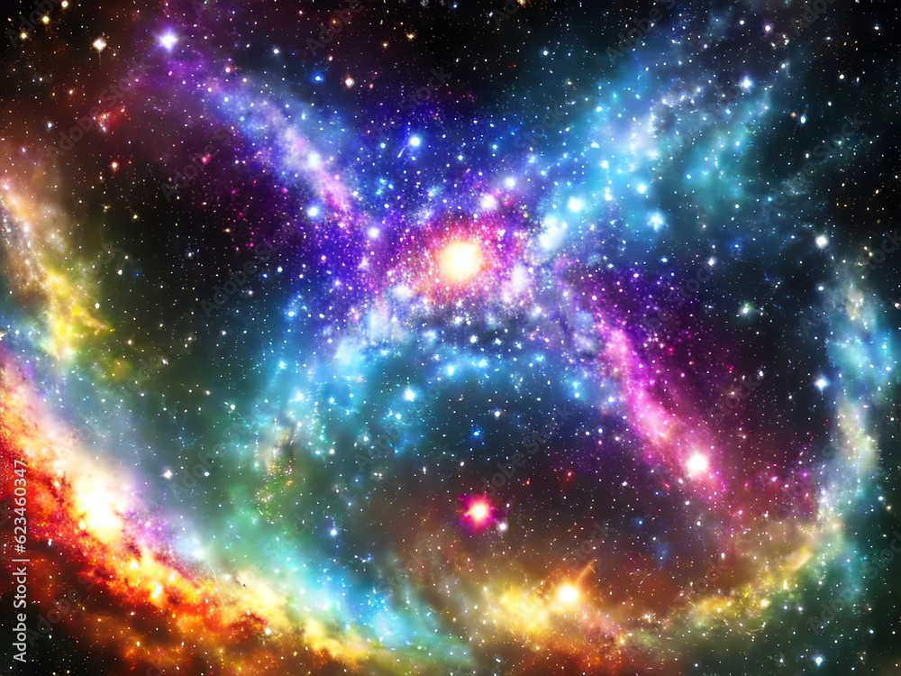 Galaxy with colourful nebula Galaxy with colourful nebula