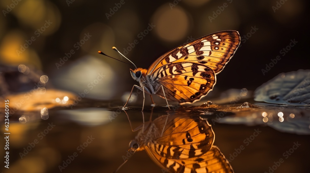 Obraz premium butterfly, insect, nature, flower, summer, macro, animal, wildlife, spring, garden, orange, wings, beauty, plant, colorful, fly, beautiful, wing, butterflies, bug, color, tropical, generative ai