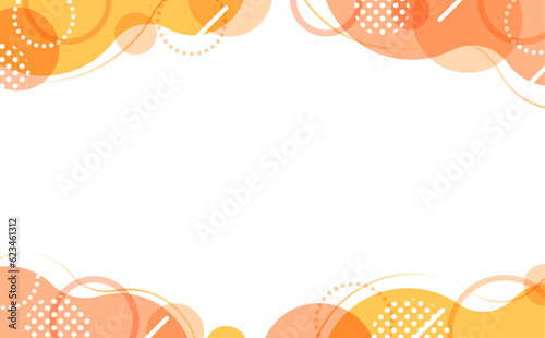 パステルカラーのポップなフレーム オレンジ背景なし_横2