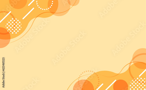 パステルカラーのポップなフレーム オレンジ背景あり_横3