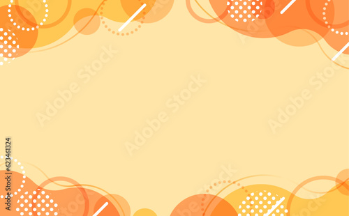 パステルカラーのポップなフレーム オレンジ背景あり_横2