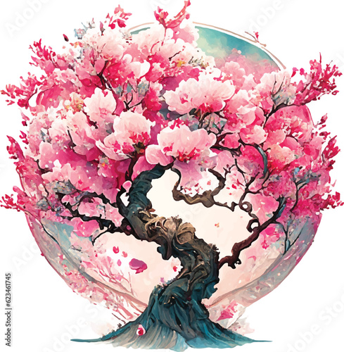 cherry blossom Fantasy  Patterns Blooming in a Tropical Escape