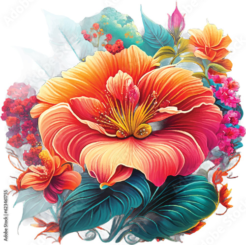 hibiscus Fantasy Patterns Blooming in a Tropical Escape 