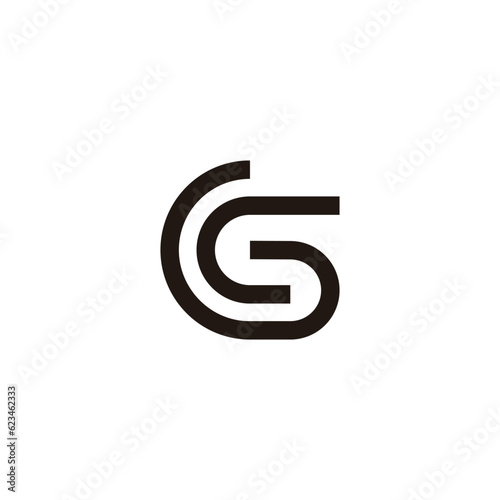 letter cs motion geometric line logo vector