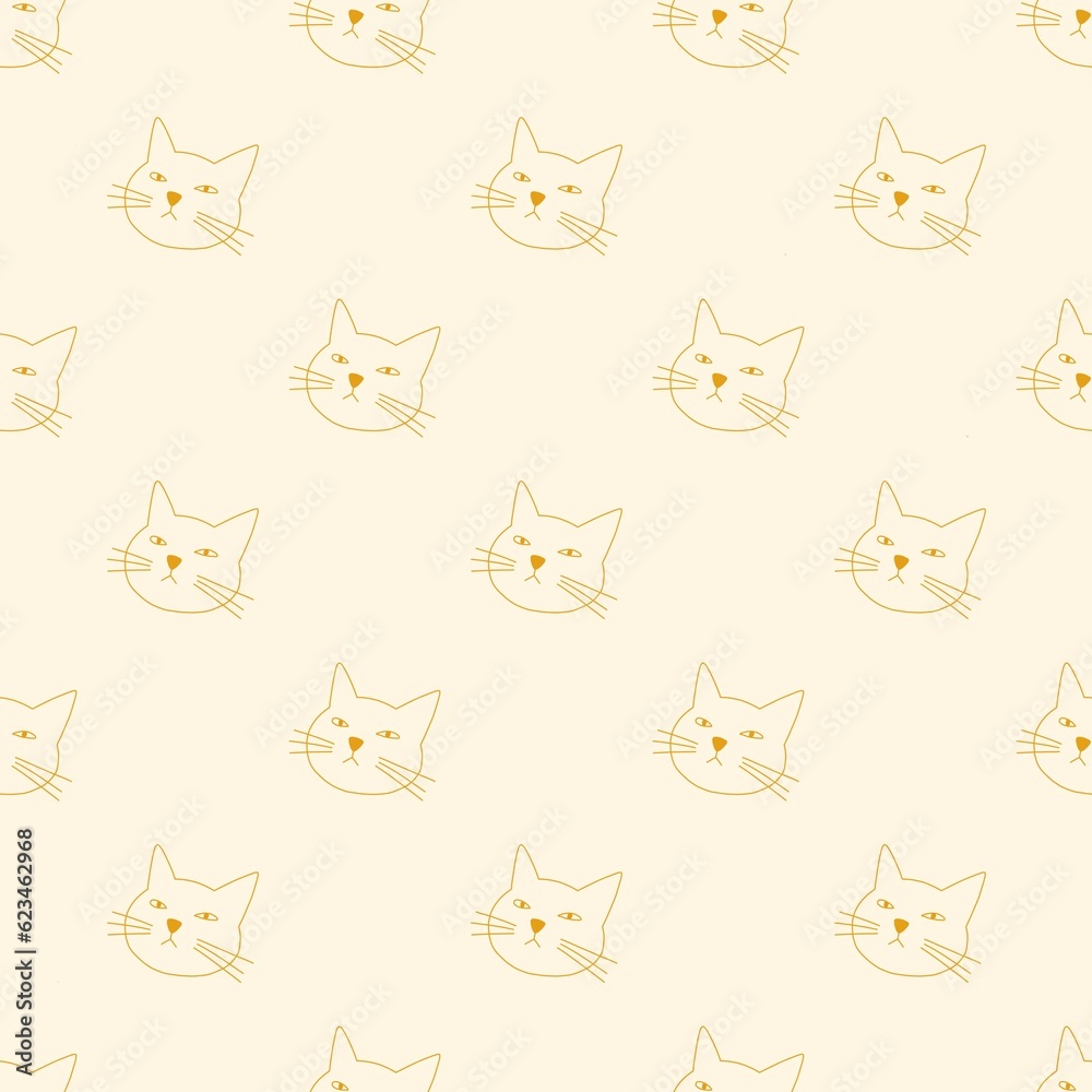 cat seamless pattern, cat seamless pattern,