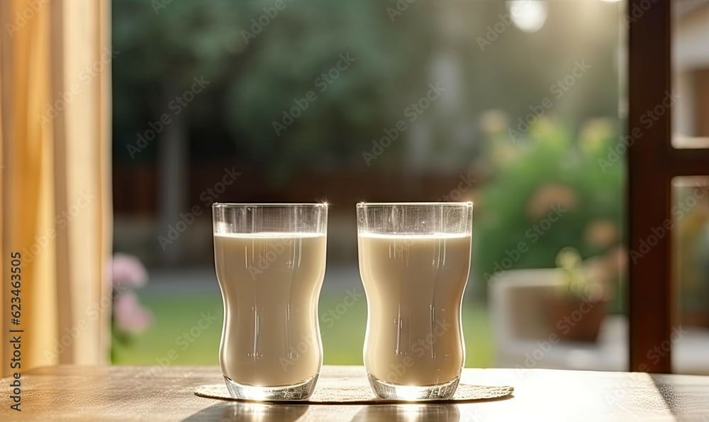 Healthy refreshment. Closeup of fresh milk in glass on wooden table with copy space. fresh and delicious Healthy refreshment. Closeup of fresh milk in glass on wooden table with copy space. fresh and delicious