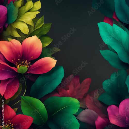 colorful flower with dark color background