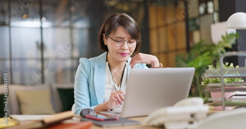 businesswoman sleepy and bored