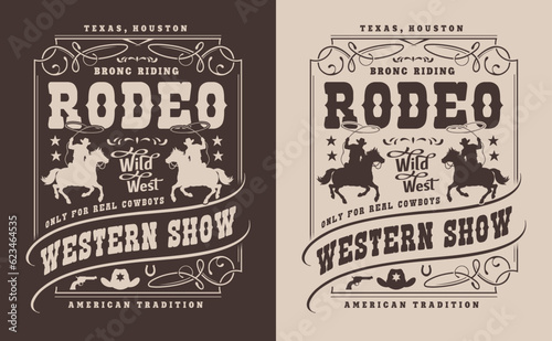Western show monochrome vintage flyer