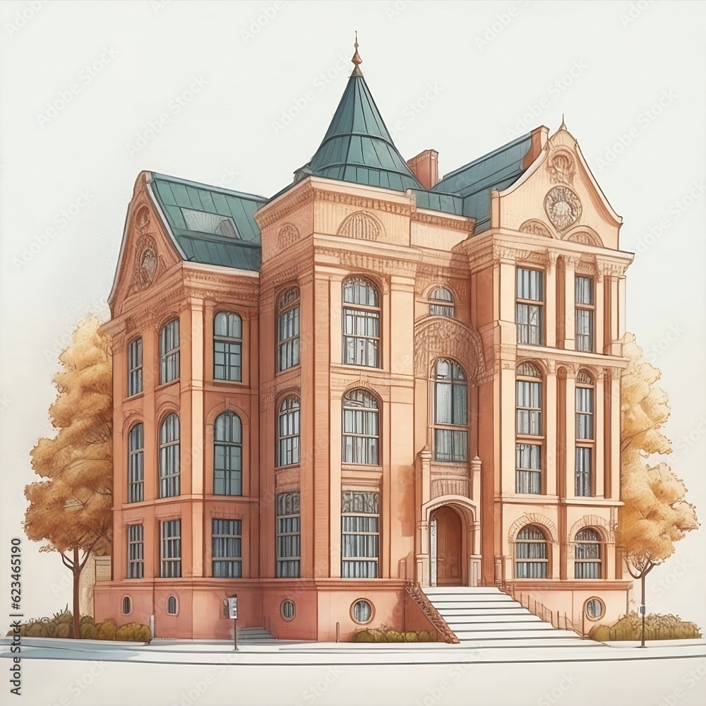 Fototapeta premium old building in the town