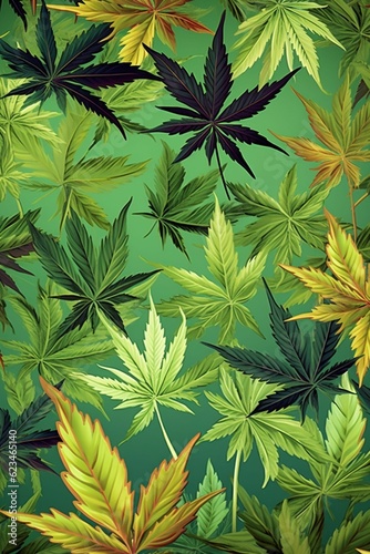 cannabis leaves Seamless Pattern