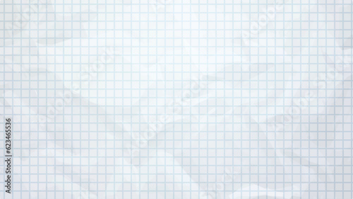 wrinkled paper list with blue cell grid