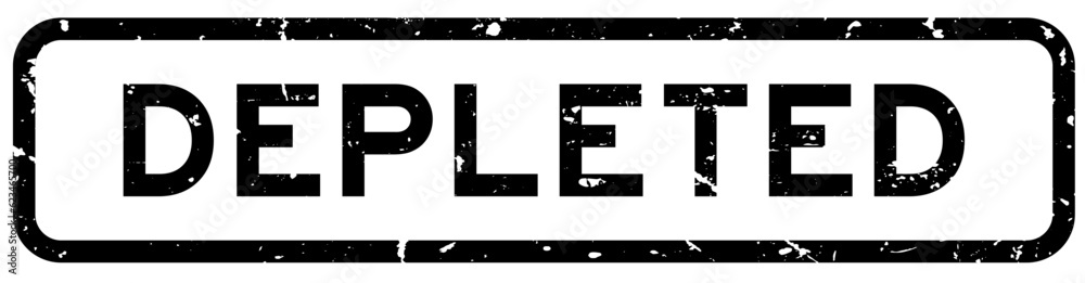 Obraz premium Grunge black depleted word square rubber seal stamp on white background