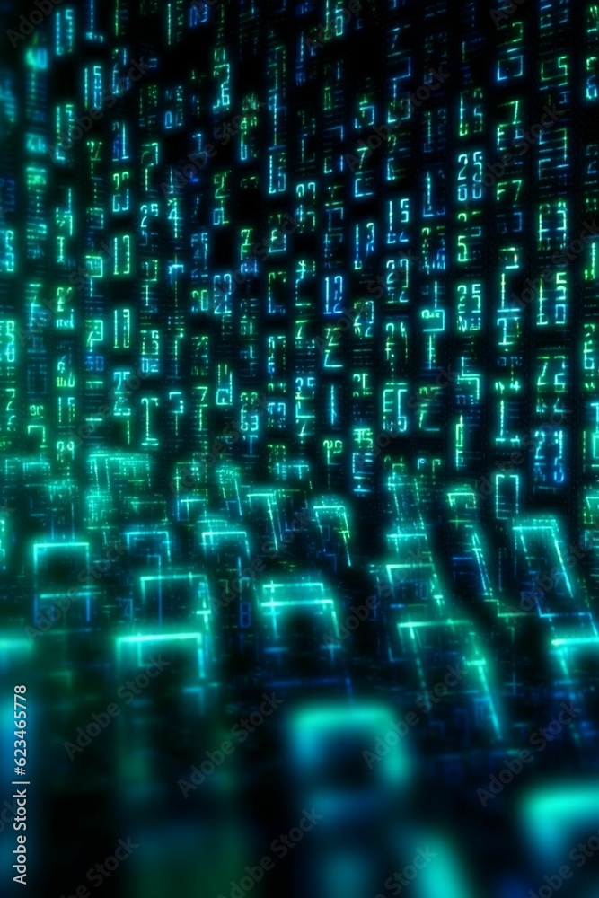 Obraz premium data gradient background, artificial inteligence, futuristic