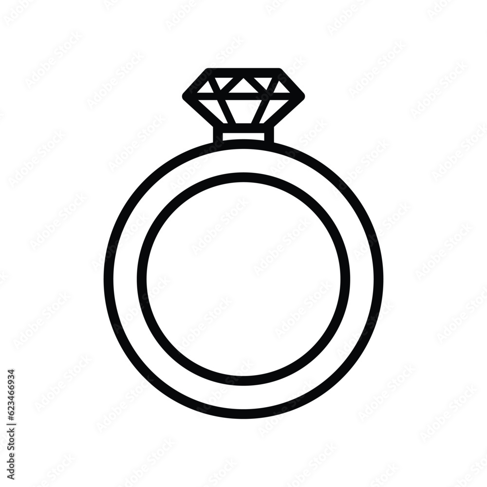 wedding ring icon vector design template in white background