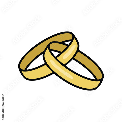 wedding ring icon vector design template in white background
