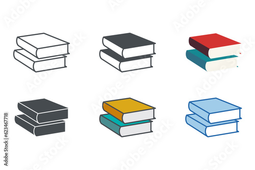 book stack Icon symbol template for graphic and web design collection logo vector illustration