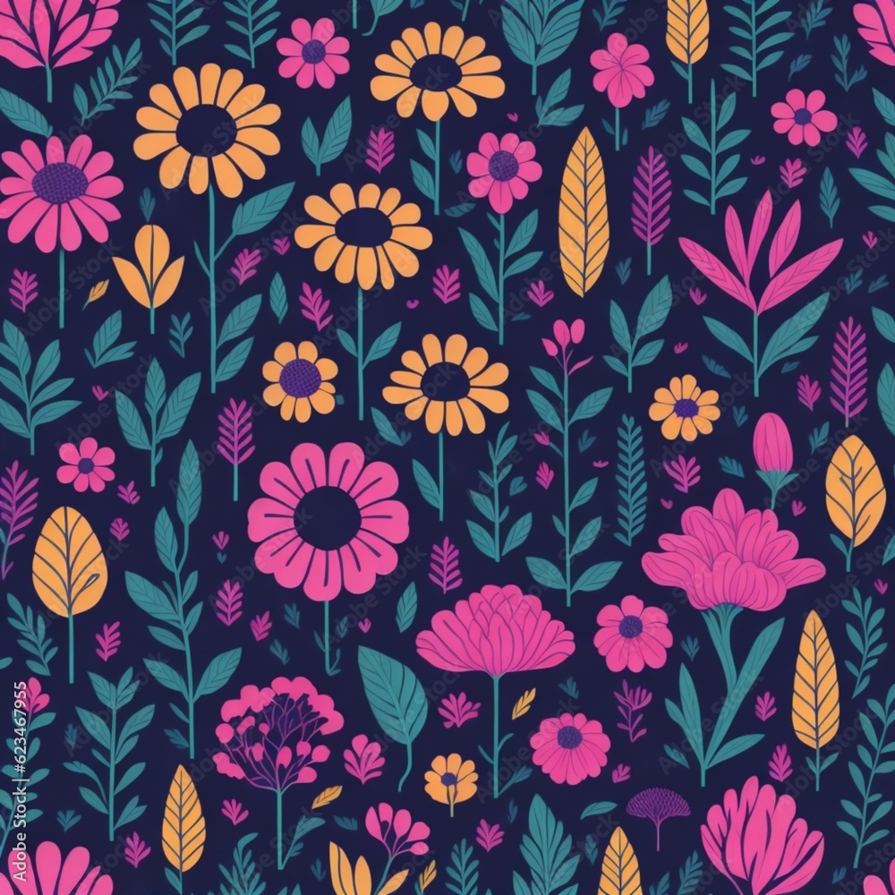 flower background, Diffusion Seamless patterns of flowers flower background, Diffusion Seamless patterns of flowers