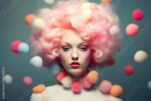 Colorful Confectionery: Clown Portrait in Vibrant Hues