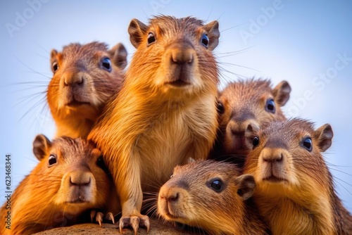 Minimalistic Charm of Capybara in Nature. Generative AI