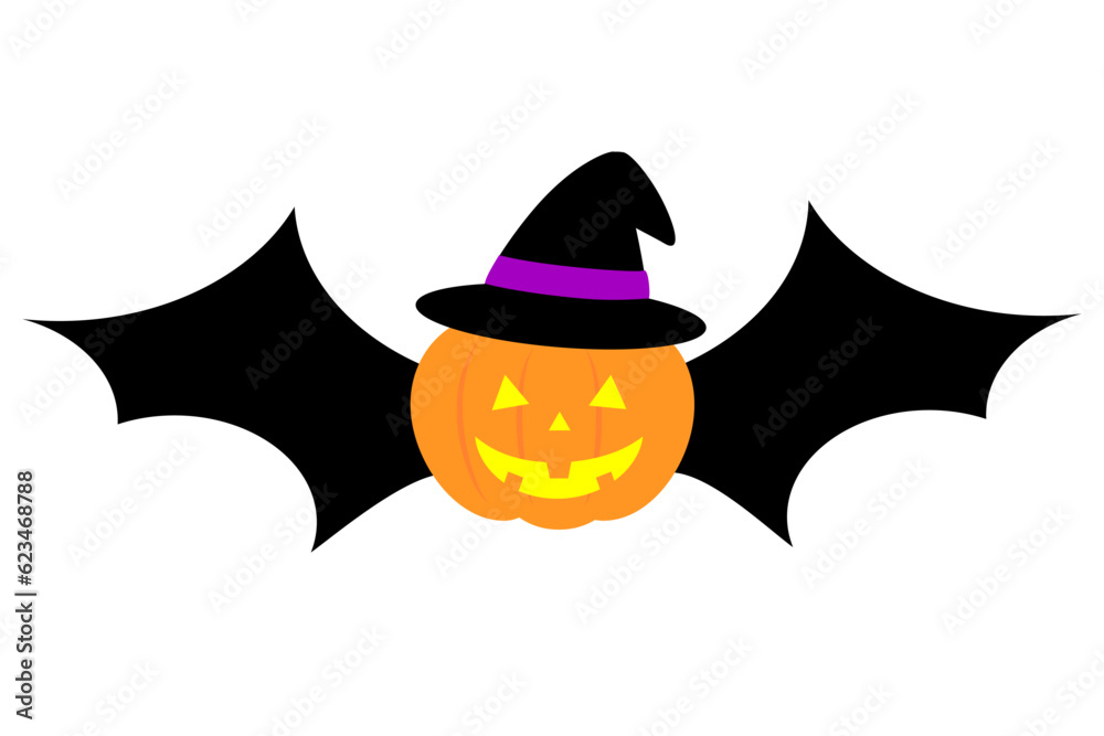 A Halloween illustration of a winged jack-o-lantern flapping its wings. A Halloween illustration of a winged jack-o-lantern flapping its wings.