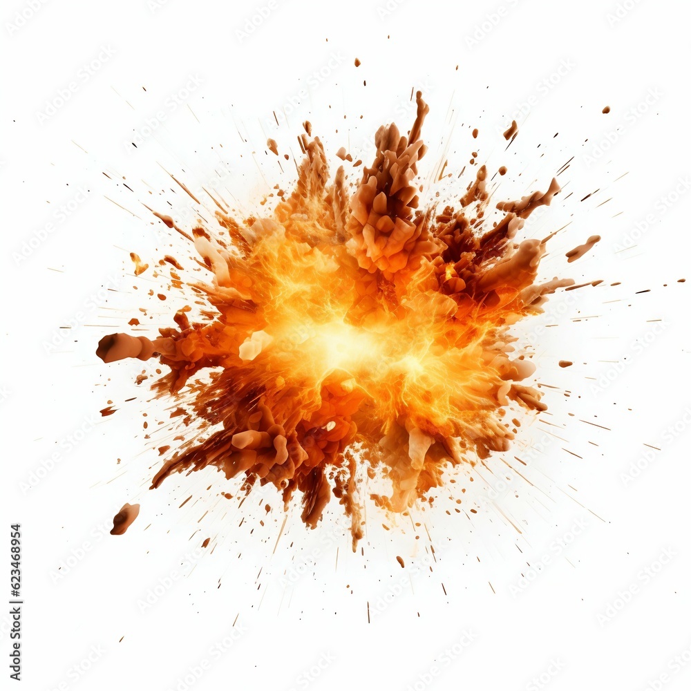Explosion Border Isolated on White Background. Generative ai Explosion Border Isolated on White Background. Generative ai