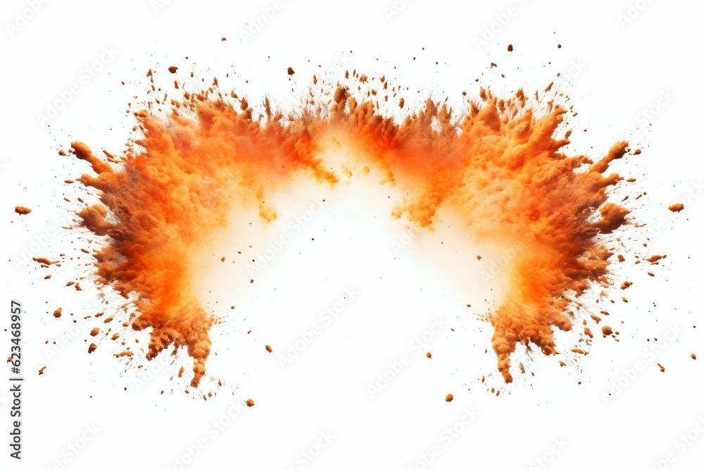 Explosion Border Isolated on White Background. Generative ai Explosion Border Isolated on White Background. Generative ai