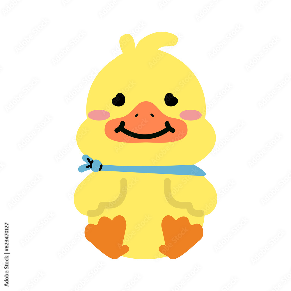 Cute little yellow Duck cartoon