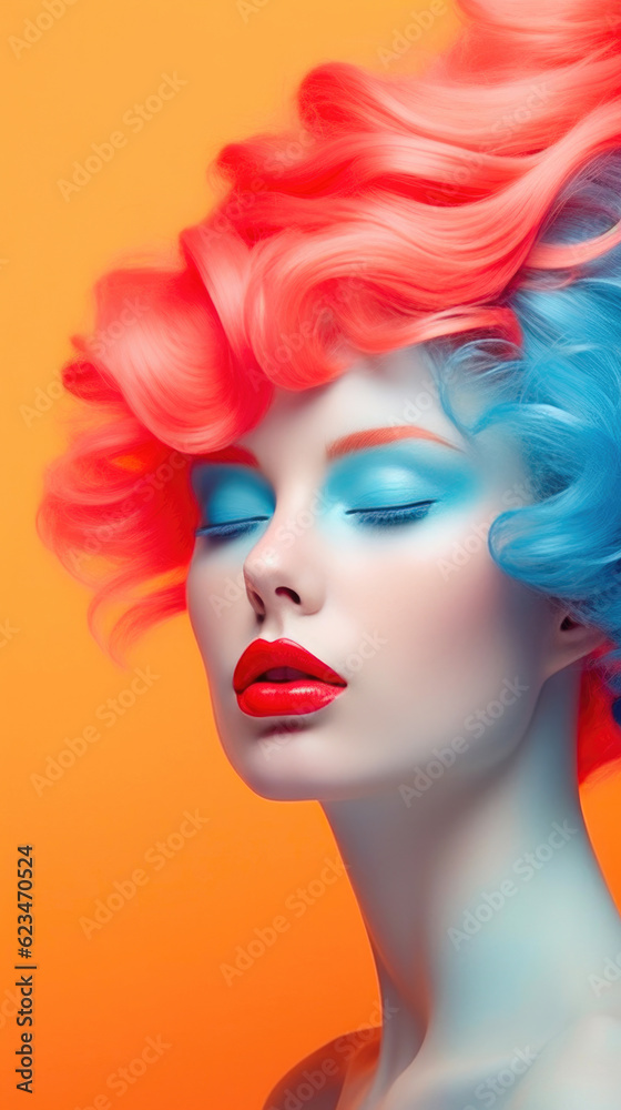 Cosmic Passion: Vibrant Colors of Aphrodite. Generative AI