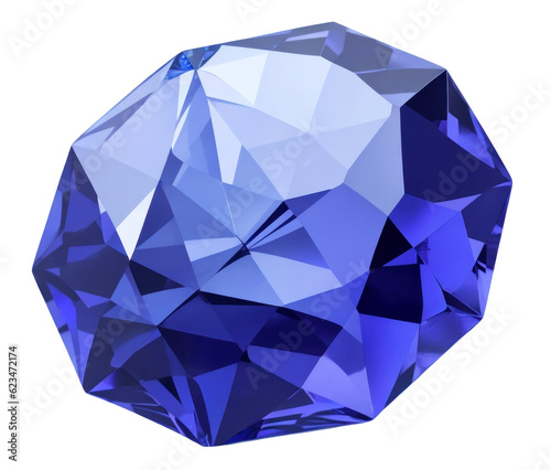 Blue Diamond isolated. AI Generative