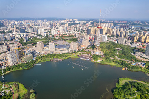 Cityscape of Tianyuan District, Zhuzhou, Hunan Province, China photo