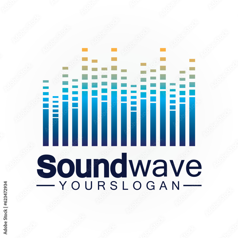 Sound wave logo and symbol vector