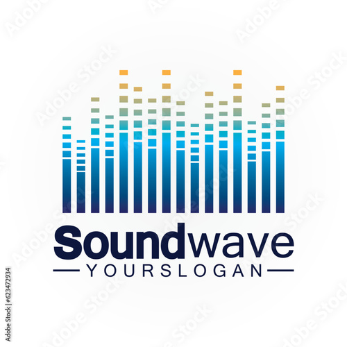 Sound wave logo and symbol vector