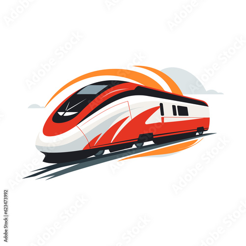 Modern high-speed train. Vector illustration on a white background
