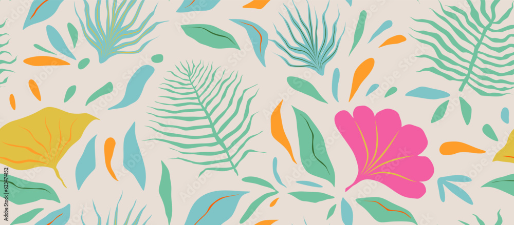seamless pattern with abstract leaves. seamless pattern with abstract leaves.