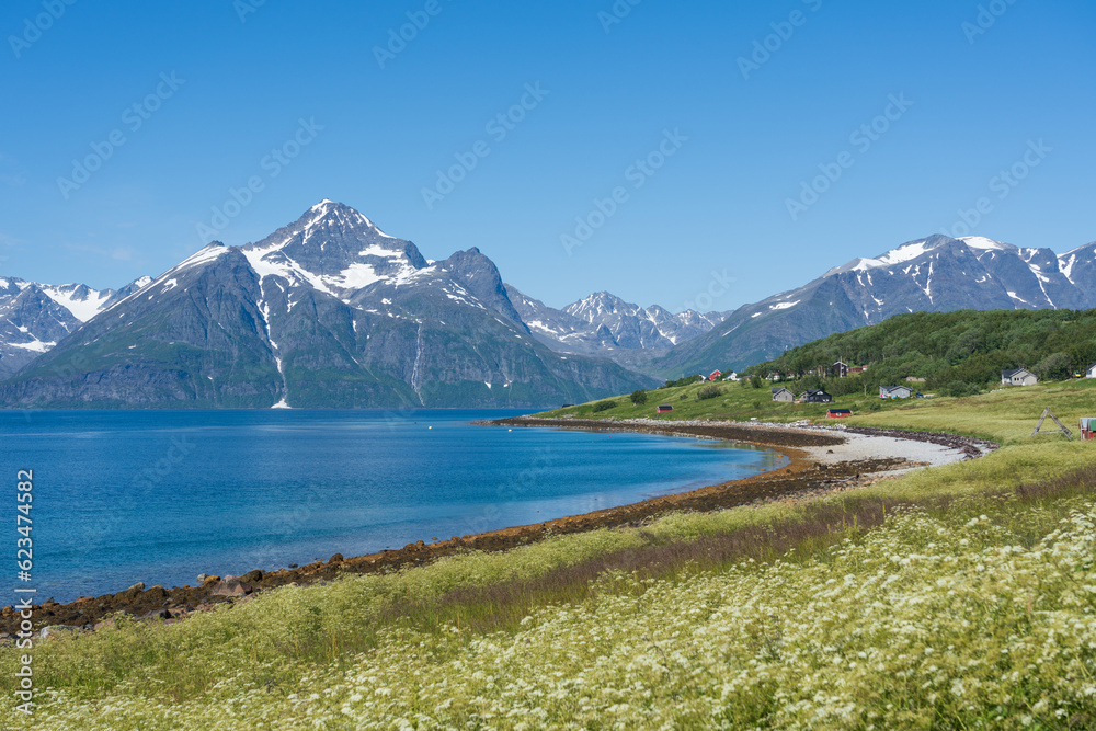 View from Spåkenes at the Lyngen fjord, Norway