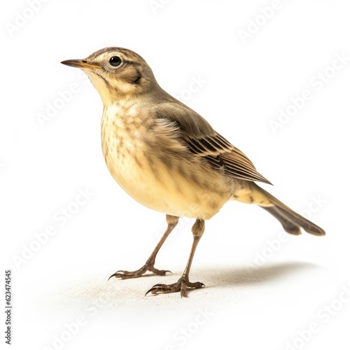 American pipit bird isolated on white. Generative AI
