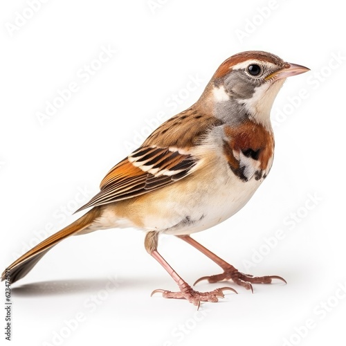 Bachmans sparrow bird isolated on white. Generative AI