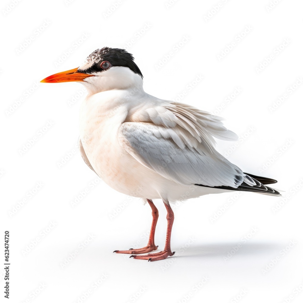 Elegant tern bird isolated on white. Generative AI Elegant tern bird isolated on white. Generative AI