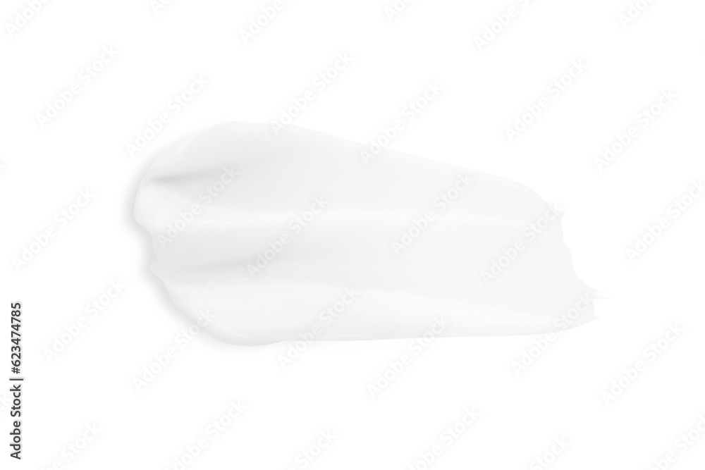 A smear of white cream on a blank background. PNG - obrazy, fototapety, plakaty 