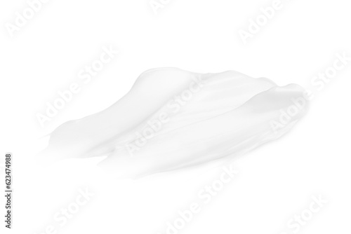 A smear of white cream on a blank background. PNG