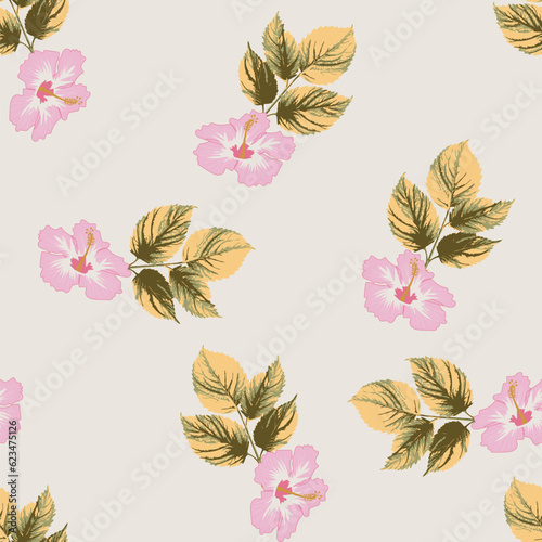 Seamless pattern of two toned shoes, black plant flowers on a dark background, for background, printing, fabric, fashion