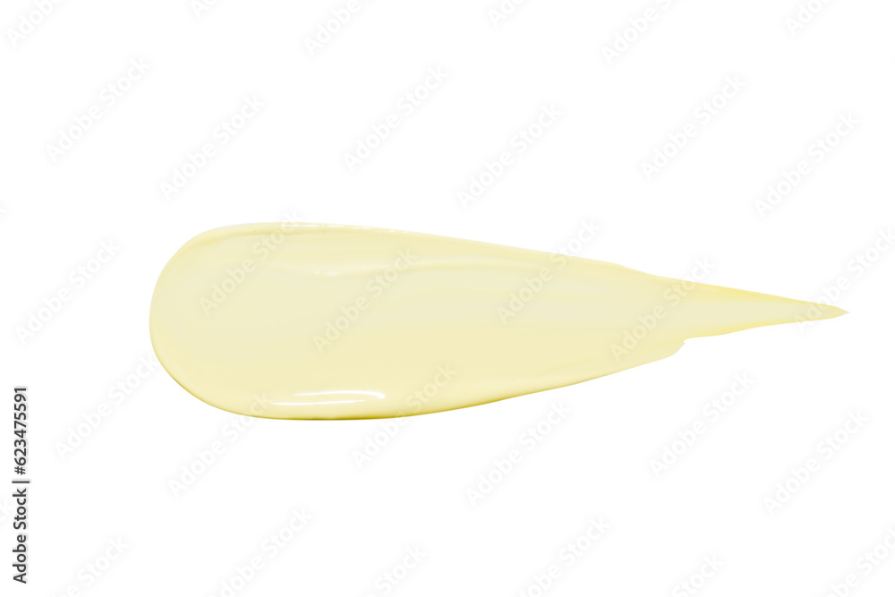 Pastel color paint stroke yellow. On a blank background. PNG