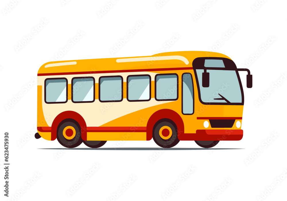 A bus on white background. Vector illustration in a flat style