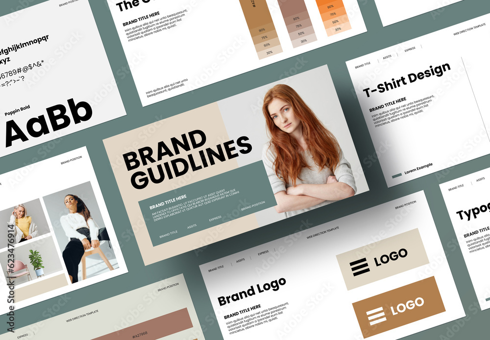 Brand Guideline Presentation Template Stock Template | Adobe Stock